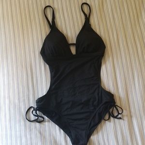 Black one piece swimsuit